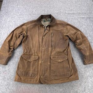 Filson Coat Mens XL Brown Waxed Cotton Canvas Field Hunting Workwear USA